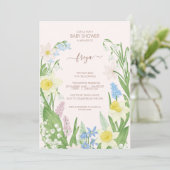 Paaslente bloeit bloemrijk Baby shower Kaart (Staand voorkant)