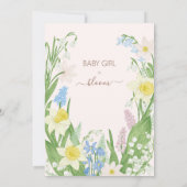 Paaslente bloeit bloemrijk Baby shower Kaart (Achterkant)