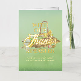 Paaslente Bloemenmand Bedankt Paaszaken Folie Wenskaart