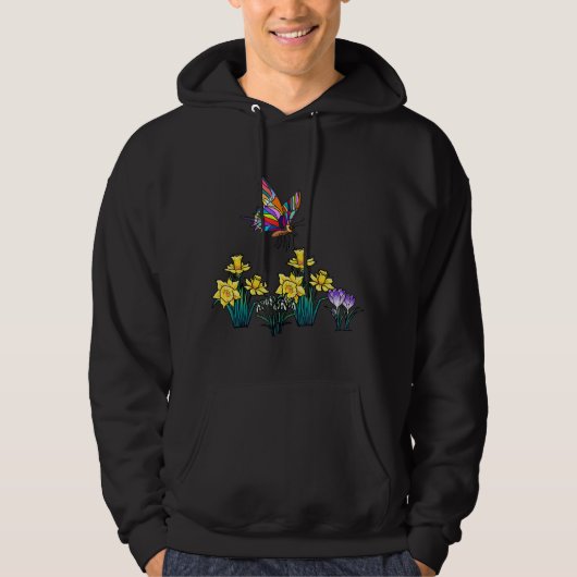 Paaslente Daffodil Crocus vlinder Kinderen Hoodie (Voorkant)