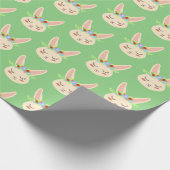 Paaslente konijnen bloemenkrans cadeaupapier (Hoek)