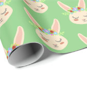 Paaslente konijnen bloemenkrans cadeaupapier (Rol Hoek)