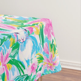 Paaslente konijntjes bloemen Preppy Tafelkleed