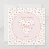 Paaslente Verjaardags Bunny Pattern Kaart (Voorkant)