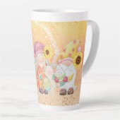 Paaslentethema Gnome Sunflower Easter Egg Latte Mok (Rechterhoek)