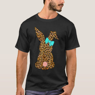 Paasleopard Bunny Rabbit Palm Sunday Girls Wome T-shirt
