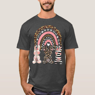 Paasleopard Rainbow Bunny Rabbit Palm Sunday Gi T-shirt