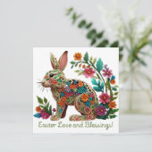Paasliefde en zegeningen feestdagenkaart (Staand voorkant)