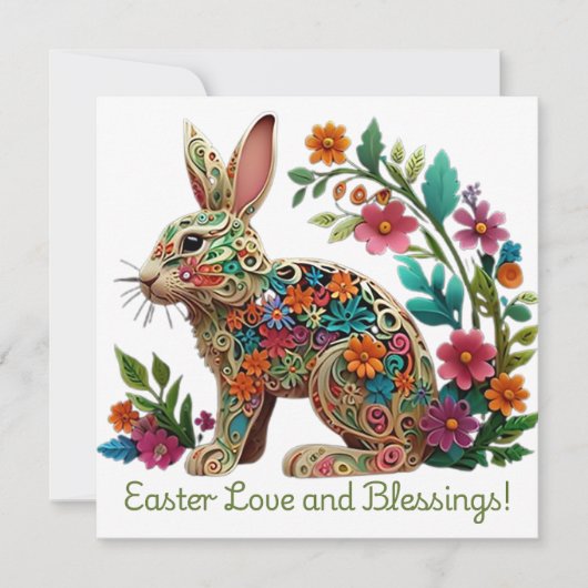 Paasliefde en zegeningen feestdagenkaart (Voorkant)