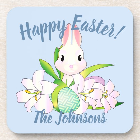 Paaslilies en zweet Bunnies Bier Onderzetter (Voorkant)
