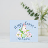 Paaslilies en zweet Bunnies Briefkaart (Staand voorkant)
