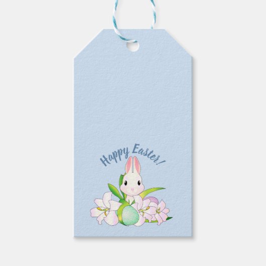 Paaslilies en zweet Bunnies Cadeaulabel (Voorkant)