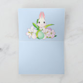 Paaslilies en zweet Bunnies Feestdagen Kaart (Binnen)