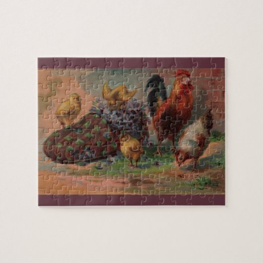 Paaslipper en kuikens Grote stuk Puzzel Legpuzzel (Horizontaal)