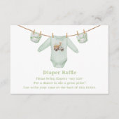 Paasluier Raffle Groen Neutraal Baby shower Informatiekaartje (Voorkant)