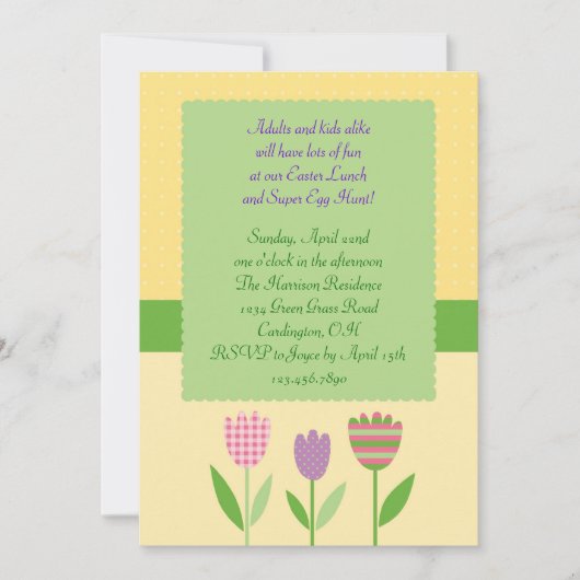 Paaslunch en Egg Hunt Uitnodiging (Voorkant)