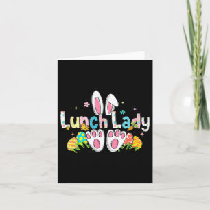 Paaslunch Lady Bunny Ears Lunch Lady Paasdag Kaart