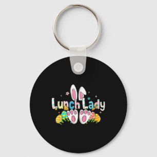 Paaslunch Lady Bunny Ears Lunch Lady Paasdag Sleutelhanger