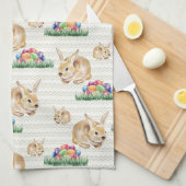 paasmaaltijd en kleurrijke eieren theedoek (Quarter Fold)