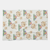 paasmaaltijd en kleurrijke eieren theedoek (Horizontaal)