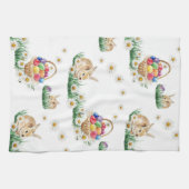 paasmaaltijd en kleurrijke eieren theedoek (Horizontaal)