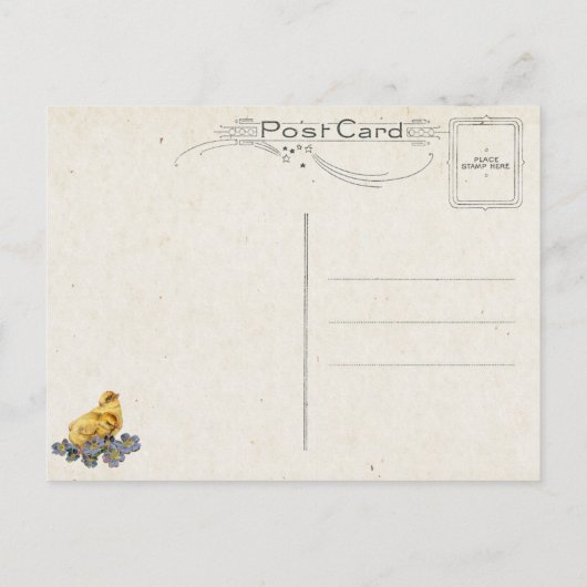 paasmaaltijd, karretjes en kippen briefkaart (Achterkant)