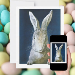  paasmaaltijd, staartje, witte konijn feestdagenkaart