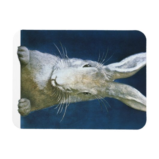  paasmaaltijd, staartje, witte konijn magneet (Horizontaal)