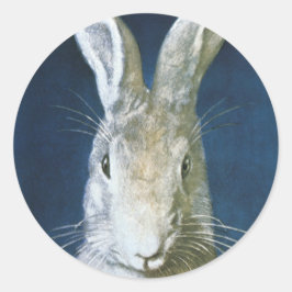  paasmaaltijd, staartje, witte konijn ronde sticker