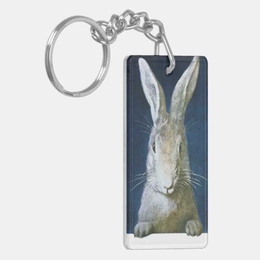  paasmaaltijd, staartje, witte konijn sleutelhanger (Voorkant Links)