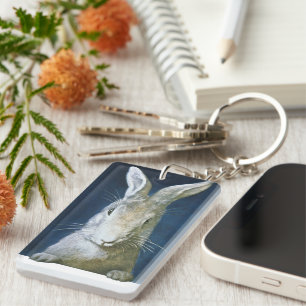  paasmaaltijd, staartje, witte konijn sleutelhanger