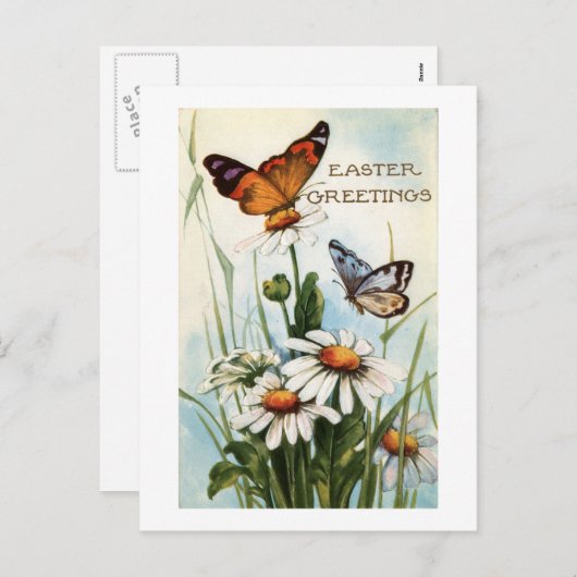  paasmaaltijden met vlinderbloemigen feestdagenkaart (Voorkant / Achterkant)