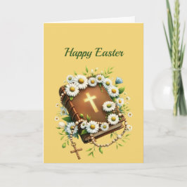 Paasmadeliefjes Boek Kruis Illustratie Feestdagen Kaart