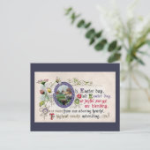 paasmadeliefjes en kleine kerkjes plus gedicht feestdagenkaart (Staand voorkant)