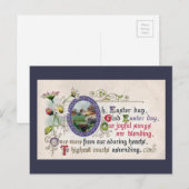 paasmadeliefjes en kleine kerkjes plus gedicht feestdagenkaart (Voorkant / Achterkant)