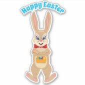 PaasmaffiemBunny met kleurrijke Cartoon eieren Sticker (Voorkant)