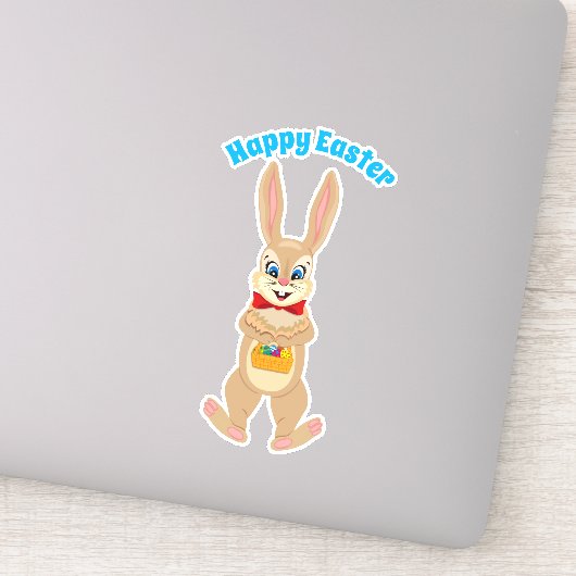 PaasmaffiemBunny met kleurrijke Cartoon eieren Sticker (Detail)