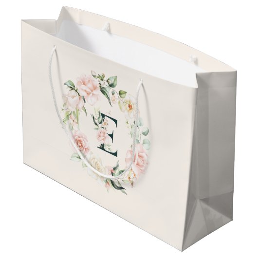 Paasmakende rozen met flormonogram E Groot Cadeauzakje (Achterkant Gekanteld)