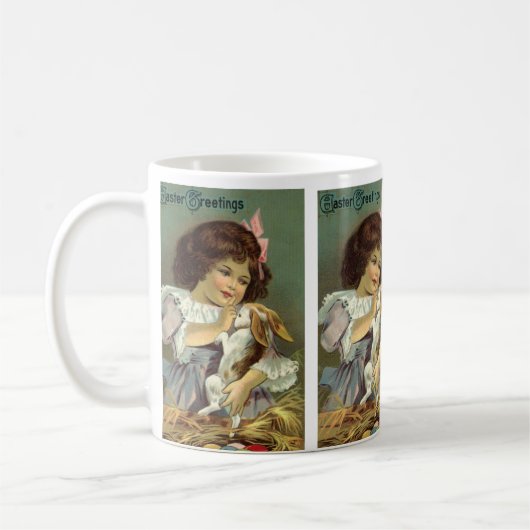  paasmakereieren, Victoriaans meisje Bunny Rabbit Koffiemok (Links)