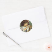  paasmakereieren, Victoriaans meisje Bunny Rabbit Ronde Sticker (Envelop)