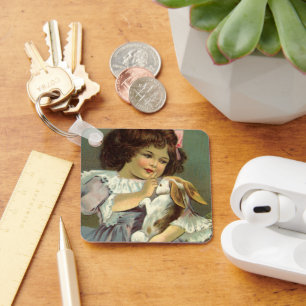  paasmakereieren, Victoriaans meisje Bunny Rabbit Sleutelhanger