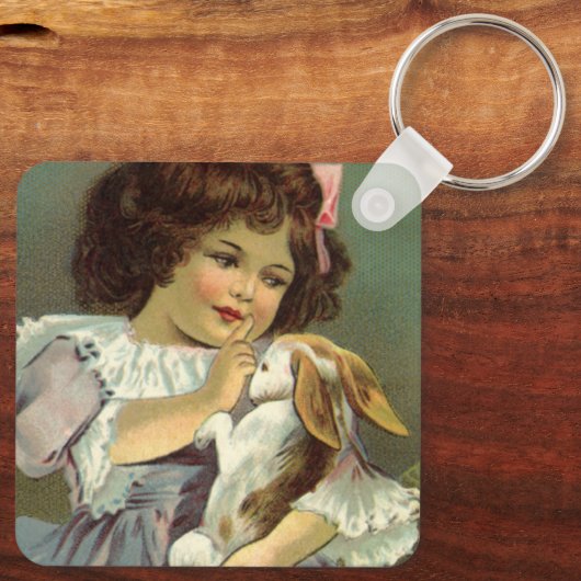  paasmakereieren, Victoriaans meisje Bunny Rabbit Sleutelhanger (Achterkant)