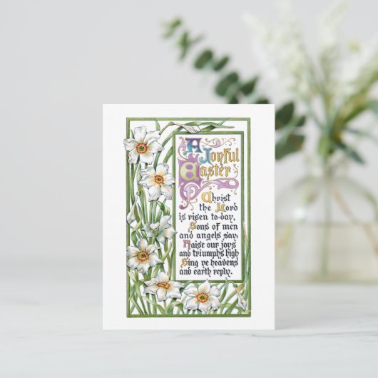 paasmakerij en Narcissi Feestdagenkaart (Staand voorkant)