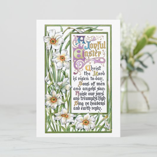 paasmakerij en Narcissi Feestdagenkaart (Staand voorkant)