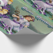  paasmakerij Girl Egg Chick Carriage Cadeaupapier (Hoek)