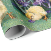  paasmakerij Girl Egg Chick Carriage Cadeaupapier (Rol Hoek)