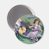 paasmakerij Girl Egg Chick Carriage Magneet (Voorkant / Achterkant)