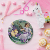 paasmakerij Girl Egg Chick Carriage Papieren Bordje (Feest)