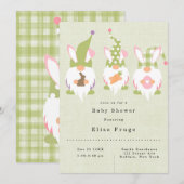 Paasmakerij Groene Baby shower Uitnodiging (Voorkant / Achterkant)