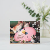  paasmakerij Katten Chick en paaseieren Briefkaart (Staand voorkant)